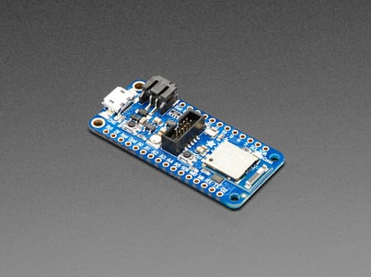 Adafruit Feather nRF52840 Express - Angled shot of a Adafruit Feather nRF52840 Express. 