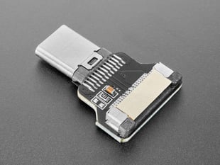 Angled Shot of the DIY USB Cable Parts - Straight Type C Plug (Ribbon End)
