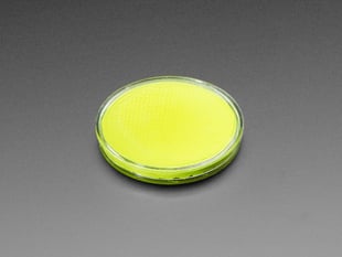 round yellow disc of fluorescent paint.