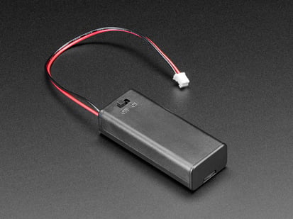 2 x AAA Battery Holder with On/Off Switch & JST PH Connector - Angled shot of 2 x AAA battery holder with JST PH connector.