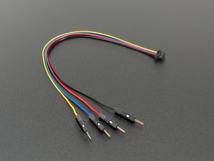 Angled Shot of the STEMMA QT / Qwiic JST SH 4-pin to Premium Male Headers Cable.