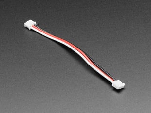 Angled shot of JST PH 3-pin Plug-Plug Cable - 100mm long.