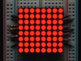 Small 1.2" 8x8 Ultra Bright Red LED Matrix.