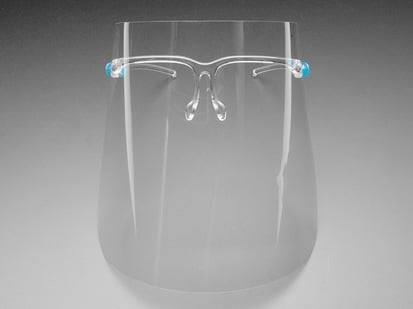 Face Shield with Glasses Frame - Plastic face shield with glasses style frames