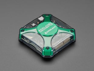 Angled shot of a Digilent Analog Discovery 2 USB Oscilloscope and Logic Analyzer.