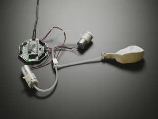 Pneumatic project with two pumps, inflating a balloon