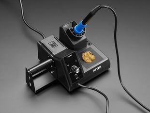 Angled shot of assembled soldering station.
