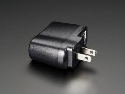 5V 1A (1000mA) USB port power supply - UL Listed - Wall wart power supply with 2 US prong power