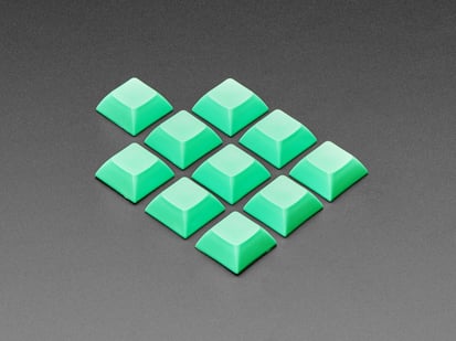 Neon Green DSA Keycaps for MX Compatible Switches - 10 pack - Group shot of 10 pack DSA color keycap FLUORESCENT GREEN KIT