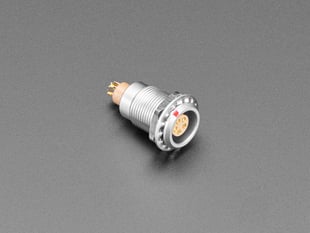 Angled shot of 5-pin aviation socket.
