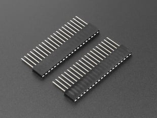 Angled shot of two 20-pin stacking headers.