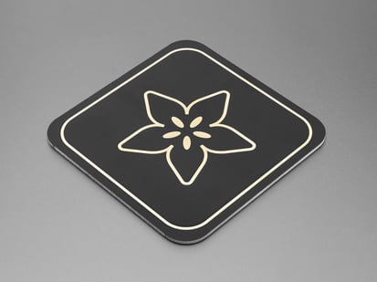 PCB Coaster with Gold Adafruit Logo -  Adafruit PCB Coasters in Gold