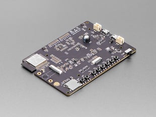 Angled shot of large ESP32 dev board.