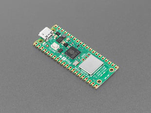 Angled Shot of the Raspberry Pi Pico 2W.