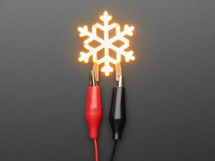 Demo Shot of the Snowflake LED Filament powered on.