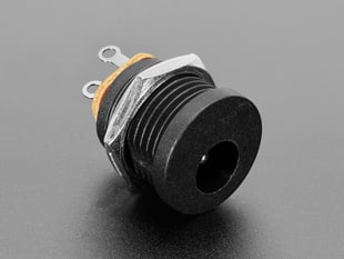 Angled Front Shot of the Panel Mount 2.1mm DC barrel jack.