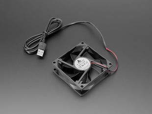 Angled shot of USB fan with cable.