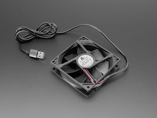 Angled shot of USB fan with cable.