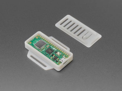 Snap-on Enclosure for Raspberry Pi Pico / W / 2 / 2W - Angled Demo Shot of the Pi Pico SLA Case, Separated.