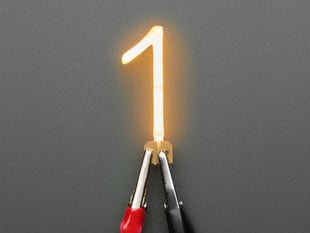 Demo Shot of the Number LED Filament - Warm White "1".
