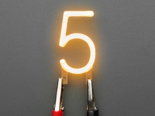 Demo Shot of the Number LED Filament - Warm White "5".