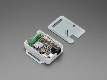 Snap-on Enclosure for Adafruit Sparkle Motion - Angled shot of LED driver board in half-assembled enclosure.