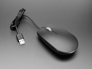 Angled Sot of the Official Raspberry Pi Mouse 2 - Black.
