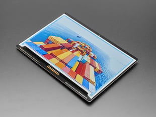 Angled shot of 7" electronic ink display.