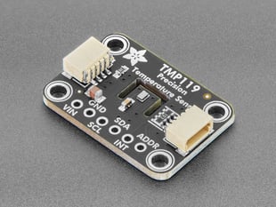 Angled shot of TMP119 temperature sensor breakout. 
