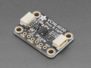 Angled shot of proximity and lux sensor breakout.