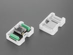 Angled Demo Shot of the opened Snap-on Enclosure for Adafruit Terminal Block BFF Add-On.