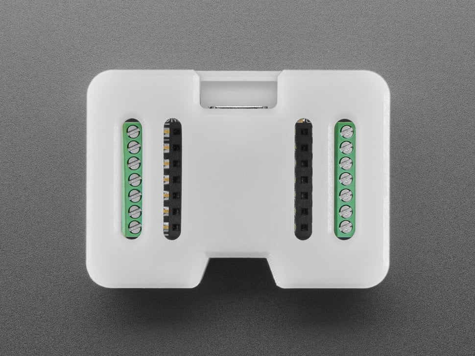 Top Down Demo Shot of the Snap-on Enclosure for Adafruit Terminal Block BFF Add-On