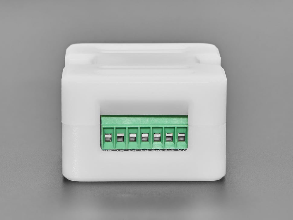 Side Profile Demo Shot of the terminal block through the Snap-on Enclosure.