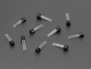 Ten transistors scattered.