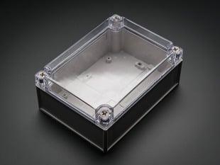 Large weatherproof enclosure with clear lid.