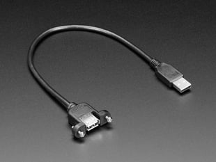 Angled Shot of the Panel Mount USB Cable - A Male to A Female