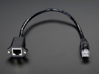 Panel Mount Ethernet Extension Cable - 13" long panel mount Ethernet extension cable.