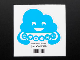 Sky blue Cloud shape sticker with arms that display a hug containing a row of six small circles that display a clock, heart, camera, house, car and a bike.   